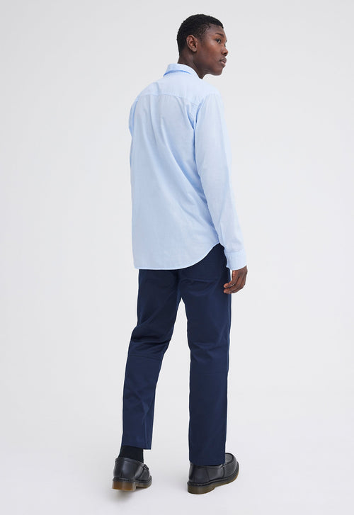 Jac+Jack Folded Collar Cotton Shirt - Big Blue
